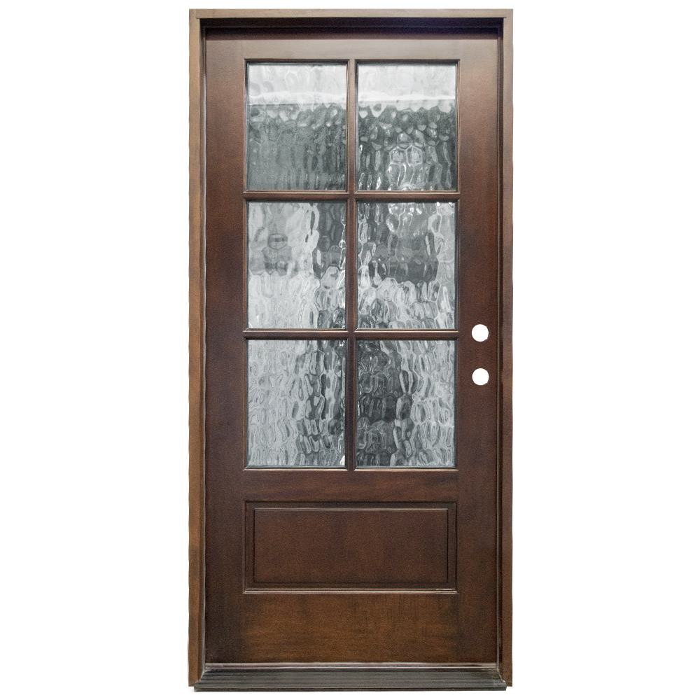 TCM200 6-Lite Exterior Wood Door - Flemish Glass - Smoke - Left